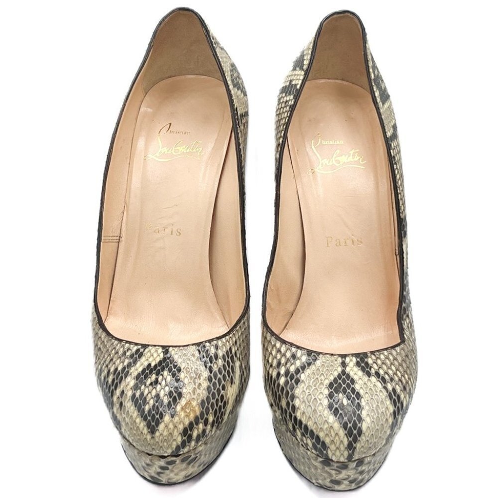 Christian Louboutin Bianca 120 Python Round Toe Platform Stiletto High Heels